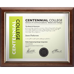 Genuine Walnut Certificate Holder